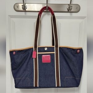 Coach Blue and Pink Tote Bag